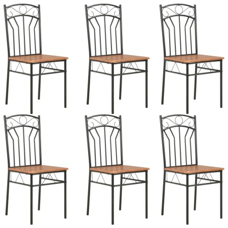 Sillas de comedor 6 unidades MDF marrón de vidaXL, Sillas de comedor - Ref: Foro24-281397, Precio: 162,67 €, Descuento: %
