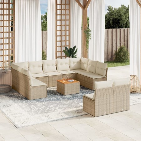 Set de sofás de jardín 12 pzas y cojines ratán sintético marrón de , Conjuntos de jardín - Ref: Foro24-3256219, Precio: 691,3...