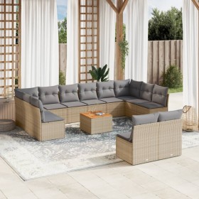 Juego de sofás jardín con cojines beige mezcla 13 pzas ratán PE de , Conjuntos de jardín - Ref: Foro24-3256227, Precio: 797,4...