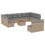 Juego de sofás jardín con cojines beige mezcla 13 pzas ratán PE de , Conjuntos de jardín - Ref: Foro24-3256227, Precio: 797,4...