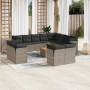 Set sofás de jardín con cojines 13 piezas ratán sintético gris de , Conjuntos de jardín - Ref: Foro24-3256284, Precio: 831,03...