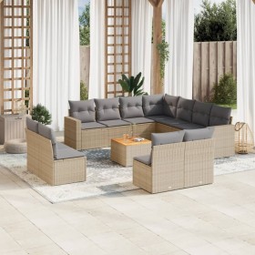Juego de sofás jardín con cojines beige mezcla 12 pzas ratán PE de , Conjuntos de jardín - Ref: Foro24-3256514, Precio: 784,7...