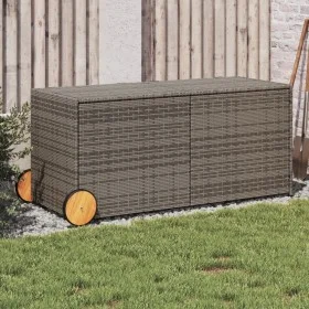Caja de almacenaje jardín con ruedas ratán sintético gris 283L de , Cajas de almacenaje para exteriores - Ref: Foro24-365318,...