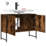 Armario lavabo baño madera ingeniería roble ahumado 80x33x60 cm de , Tocadores de baño - Ref: Foro24-842463, Precio: 62,93 €,...