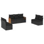 Set de comedor de jardín 7 pzas y cojines ratán sintético negro de , Conjuntos de jardín - Ref: Foro24-3259955, Precio: 423,3...