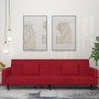 Sofá cama de 2 plazas con dos almohadas terciopelo rojo tinto de , Sofás - Ref: Foro24-375820, Precio: 274,07 €, Descuento: %