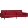 Sofá cama de 2 plazas con dos almohadas terciopelo rojo tinto de , Sofás - Ref: Foro24-375820, Precio: 274,07 €, Descuento: %