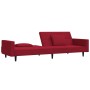 Sofá cama de 2 plazas con dos almohadas terciopelo rojo tinto de , Sofás - Ref: Foro24-375820, Precio: 274,07 €, Descuento: %