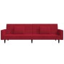 Sofá cama de 2 plazas con dos almohadas terciopelo rojo tinto de , Sofás - Ref: Foro24-375820, Precio: 274,07 €, Descuento: %