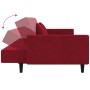 Sofá cama de 2 plazas con dos almohadas terciopelo rojo tinto de , Sofás - Ref: Foro24-375820, Precio: 274,07 €, Descuento: %