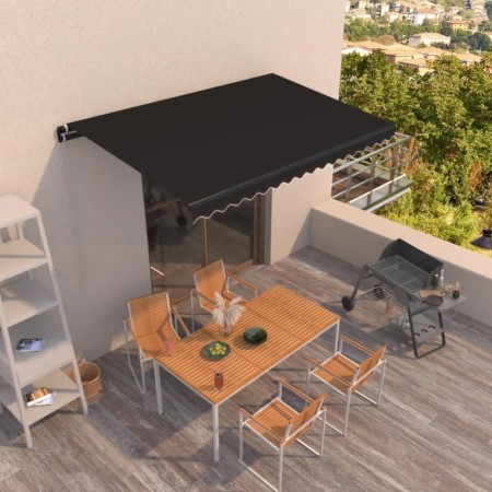 Toldo retráctil manual gris antracita 450x350 cm de , Toldos - Ref: Foro24-3069199, Precio: 441,73 €, Descuento: %
