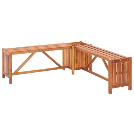 Banco de jardín con 2 jardineras acacia maciza 117x117x40 cm de vidaXL, Bancos de jardín - Ref: Foro24-46345, Precio: 96,69 €...