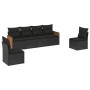 Set de sofás de jardín 6 piezas y cojines ratán sintético negro de , Conjuntos de jardín - Ref: Foro24-3259941, Precio: 358,8...