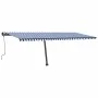 Toldo manual retráctil con luz LED azul y blanco 600x350 cm de , Toldos - Ref: Foro24-3069881, Precio: 857,59 €, Descuento: %
