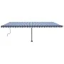 Toldo manual retráctil con luz LED azul y blanco 600x350 cm de , Toldos - Ref: Foro24-3069881, Precio: 857,59 €, Descuento: %