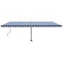 Toldo manual retráctil con luz LED azul y blanco 600x350 cm de , Toldos - Ref: Foro24-3069881, Precio: 712,67 €, Descuento: %