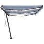 Toldo manual retráctil con luz LED azul y blanco 600x350 cm de , Toldos - Ref: Foro24-3069881, Precio: 712,67 €, Descuento: %