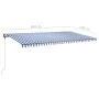 Toldo manual retráctil con luz LED azul y blanco 600x350 cm de , Toldos - Ref: Foro24-3069881, Precio: 857,59 €, Descuento: %