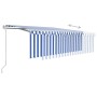 Toldo automático persiana LED sensor de viento azul blanco 4x3m de , Toldos - Ref: Foro24-3069311, Precio: 663,31 €, Descuent...