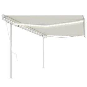 Toldo automático con LED y sensor de viento crema 5x3 m by , Awnings - Ref: Foro24-3069992, Price: 752,34 €, Discount: %