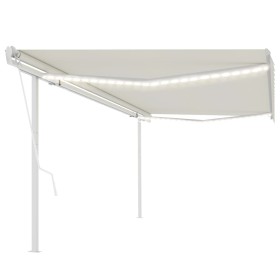 Toldo automático con LED y sensor de viento crema 5x3 m de , Toldos - Ref: Foro24-3069992, Precio: 814,29 €, Descuento: %