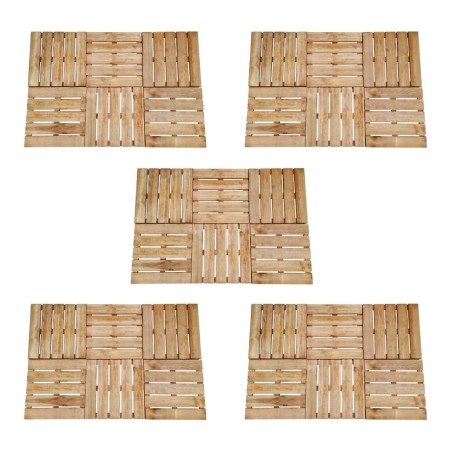 Baldosas de porche 30 unidades madera marrón 50x50 cm de , Suelos y moquetas - Ref: Foro24-276437, Precio: 385,75 €, Descuent...