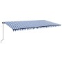 Toldo retráctil manual con luz LED azul y blanco 600x300 cm de , Toldos - Ref: Foro24-3069161, Precio: 462,60 €, Descuento: %