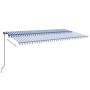 Toldo retráctil manual con luz LED azul y blanco 600x300 cm de , Toldos - Ref: Foro24-3069161, Precio: 462,60 €, Descuento: %