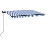 Toldo automático retráctil azul y blanco 450x350 cm de , Toldos - Ref: Foro24-3069196, Precio: 377,52 €, Descuento: %