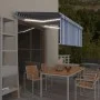 Toldo automático persiana LED sensor viento azul blanco 3x2,5 m by , Awnings - Ref: Foro24-3069271, Price: 492,72 €, Discount: %