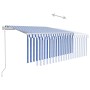 Toldo automático persiana LED sensor viento azul blanco 3x2,5 m de , Toldos - Ref: Foro24-3069271, Precio: 523,75 €, Descuent...