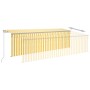 Toldo retráctil manual con persiana amarillo y blanco 5x3 m de , Toldos - Ref: Foro24-3069458, Precio: 488,61 €, Descuento: %