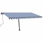 Toldo manual retráctil con LED azul y blanco 400x300 cm de , Toldos - Ref: Foro24-3069741, Precio: 441,12 €, Descuento: %