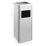 Papelera con cenicero de acero inoxidable 36 L de vidaXL, Cubos de la basura y papeleras - Ref: Foro24-51090, Precio: 107,24 ...