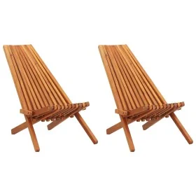 Tumbonas plegables de jardín 2 unidades madera maciza de acacia de vidaXL, Sillas de jardín - Ref: Foro24-45975, Precio: 218,...