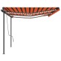 Toldo manual retráctil con LED naranja y marrón 6x3 m de , Toldos - Ref: Foro24-3070205, Precio: 627,02 €, Descuento: %