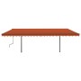 Toldo manual retráctil con LED naranja y marrón 6x3 m de , Toldos - Ref: Foro24-3070205, Precio: 627,02 €, Descuento: %