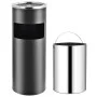 Papelera con cenicero de acero gris 30 L de vidaXL, Cubos de la basura y papeleras - Ref: Foro24-51089, Precio: 72,16 €, Desc...