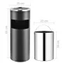 Papelera con cenicero de acero gris 30 L de vidaXL, Cubos de la basura y papeleras - Ref: Foro24-51089, Precio: 72,16 €, Desc...