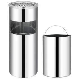 30 L stainless steel trash can with ashtray by vidaXL, Garbage cans and trash cans - Ref: Foro24-51087, Price: 73,23 €, Disco...