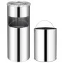 Papelera con cenicero de acero inoxidable 30 L de vidaXL, Cubos de la basura y papeleras - Ref: Foro24-51087, Precio: 73,23 €...