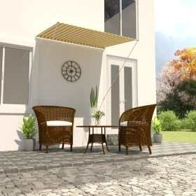 Toldo retráctil 150x150 cm amarillo y blanco de , Toldos - Ref: Foro24-143752, Precio: 38,68 €, Descuento: %