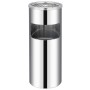 Papelera con cenicero de acero inoxidable 30 L de vidaXL, Cubos de la basura y papeleras - Ref: Foro24-51087, Precio: 83,95 €...