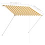 Toldo retráctil 150x150 cm amarillo y blanco de , Toldos - Ref: Foro24-143752, Precio: 39,41 €, Descuento: %