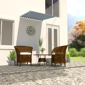 Retractable blue and white awning 100x150 cm by , Awnings - Ref: Foro24-145889, Price: 33,41 €, Discount: %