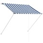 Toldo retráctil azul y blanco 100x150 cm de , Toldos - Ref: Foro24-145889, Precio: 30,53 €, Descuento: %