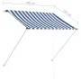 Toldo retráctil azul y blanco 100x150 cm de , Toldos - Ref: Foro24-145889, Precio: 33,41 €, Descuento: %