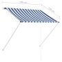 Toldo retráctil azul y blanco 100x150 cm de , Toldos - Ref: Foro24-145889, Precio: 30,53 €, Descuento: %