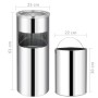 Papelera con cenicero de acero inoxidable 30 L de vidaXL, Cubos de la basura y papeleras - Ref: Foro24-51087, Precio: 83,95 €...