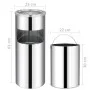 Papelera con cenicero de acero inoxidable 30 L de vidaXL, Cubos de la basura y papeleras - Ref: Foro24-51087, Precio: 73,23 €...